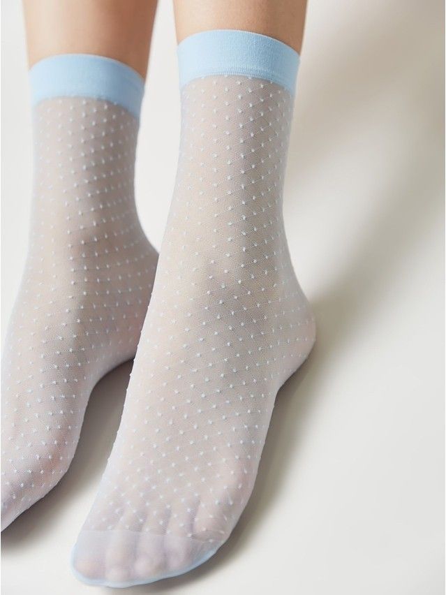 Skarpetki damskie w kropeczki, r.36-39, light blue - 4