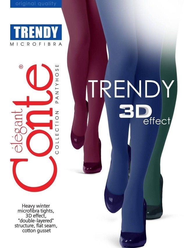 Rajstopy damskie CONTE ELEGANT TRENDY 150, r.2, navy - 4