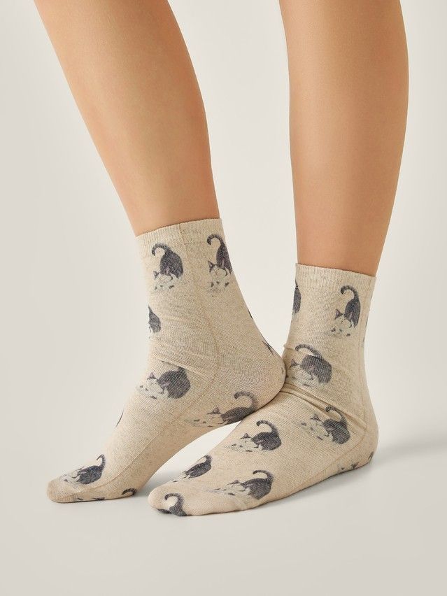 Skarpetki damskie CONTE ELEGANT FANTASY, r.36-38, 741 beżowy - 1