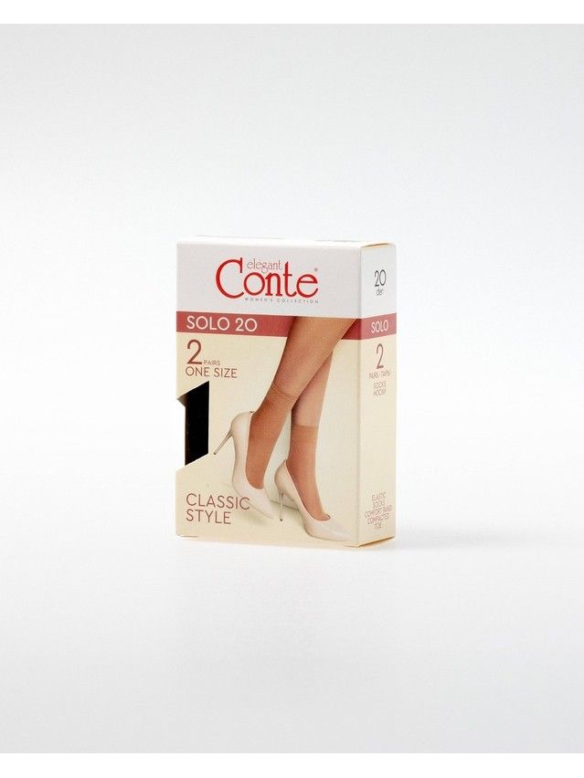 Skarpetki damskie CONTE ELEGANT SOLO 20 (2 pary) (box),r.23-25, nero - 3