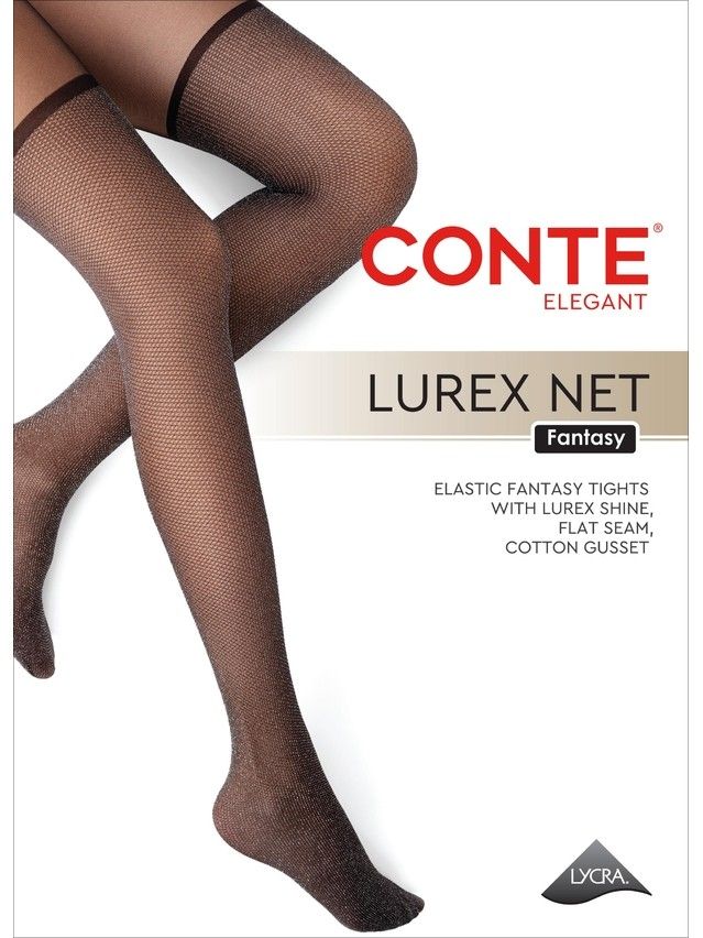 Rajstopy damskie CONTE ELEGANT LUREX NET, r.2, nero - 5