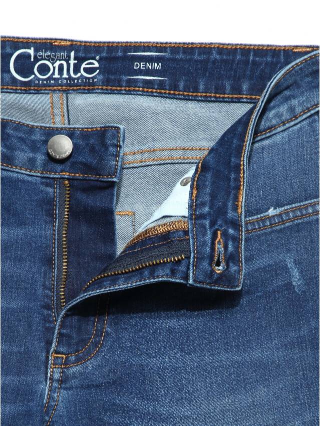Proste jeansy ze średnim stanem CON-152 Lycra®, r.164-98, authentic blue - 6