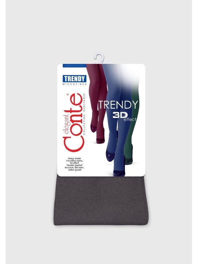 Rajstopy damskie CONTE ELEGANT TRENDY MELANGE, r.2, grey - 5