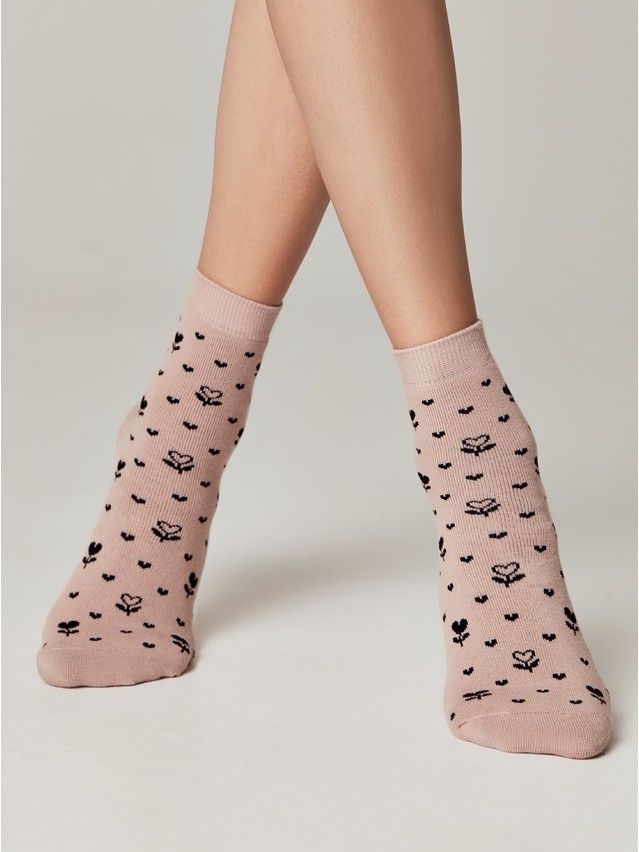 Skarpetki damskie bawełniane CE COMFORT (frotte),r.36-37, 434 popielaty róż - 1