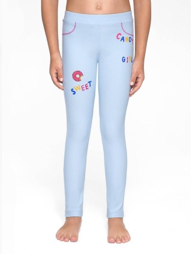 Legginsy dla dziewczynek CONTE ELEGANT SKETCH, r.104,110-56, light blue - 2