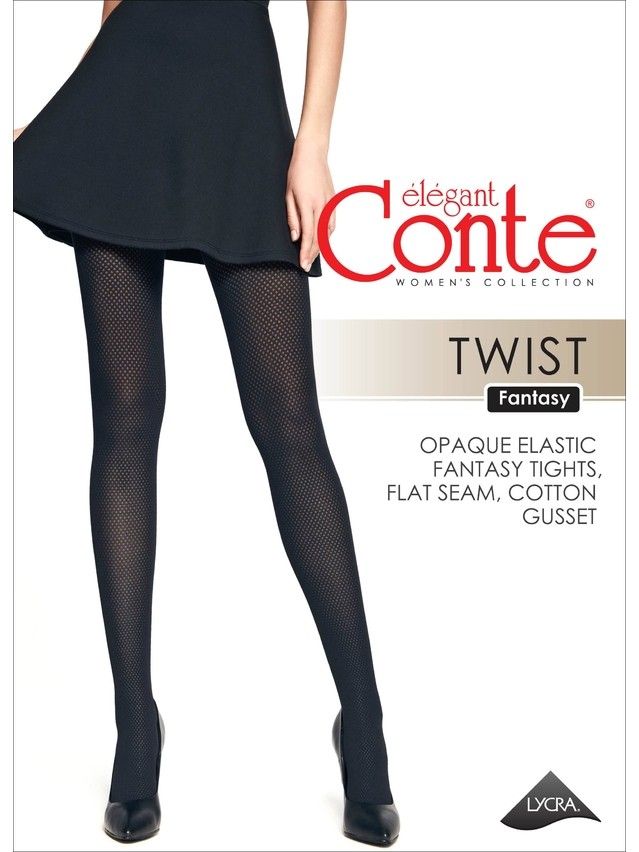 Rajstopy damskie CONTE ELEGANT TWIST, r.2, nero - 4