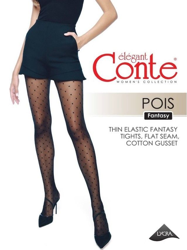 Rajstopy damskie CONTE ELEGANT POIS, r.2, nero - 6