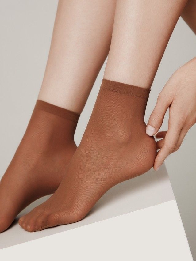 Skarpetki damskie CE TULLE (2 pary),r.36-39, bronz - 1