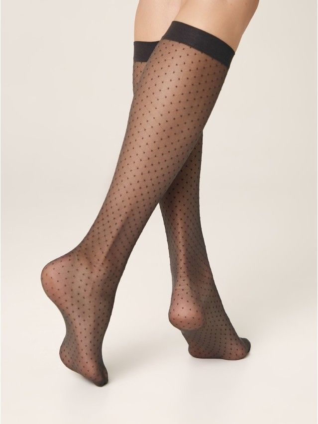 Podkolanówki damskie CONTE ELEGANT PERLA, r.36-39, grafit - 2