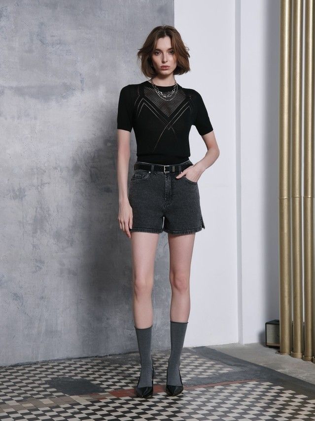 Шорты джинсовые женские CE CON-653, р.170-94, washed black - 3