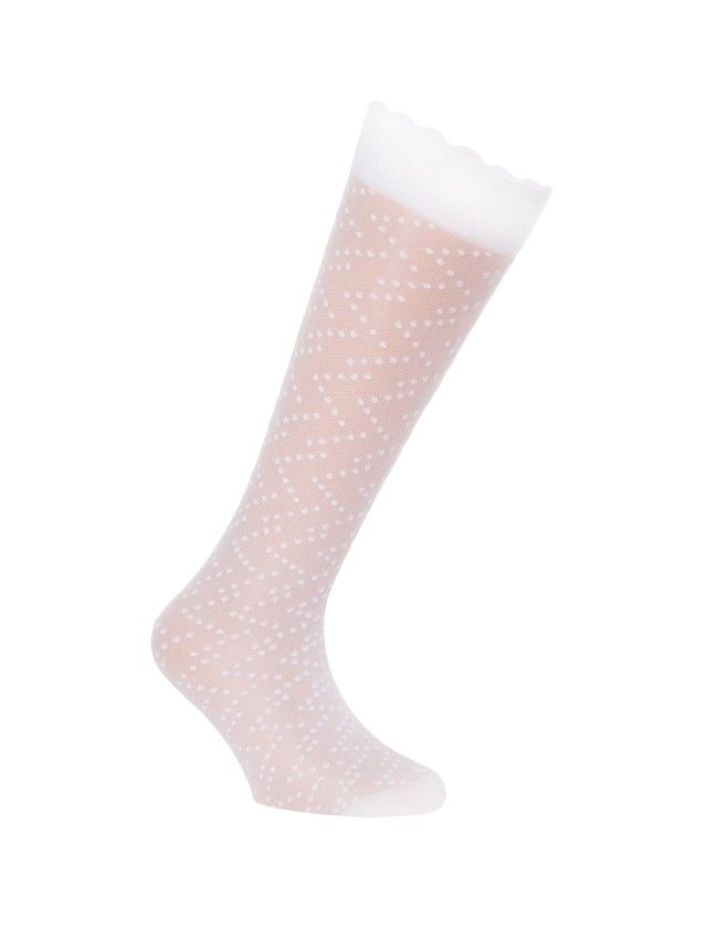 Podkolanówki dla dzieci eleganckie POLLY, r. 27-29, bianco - 1