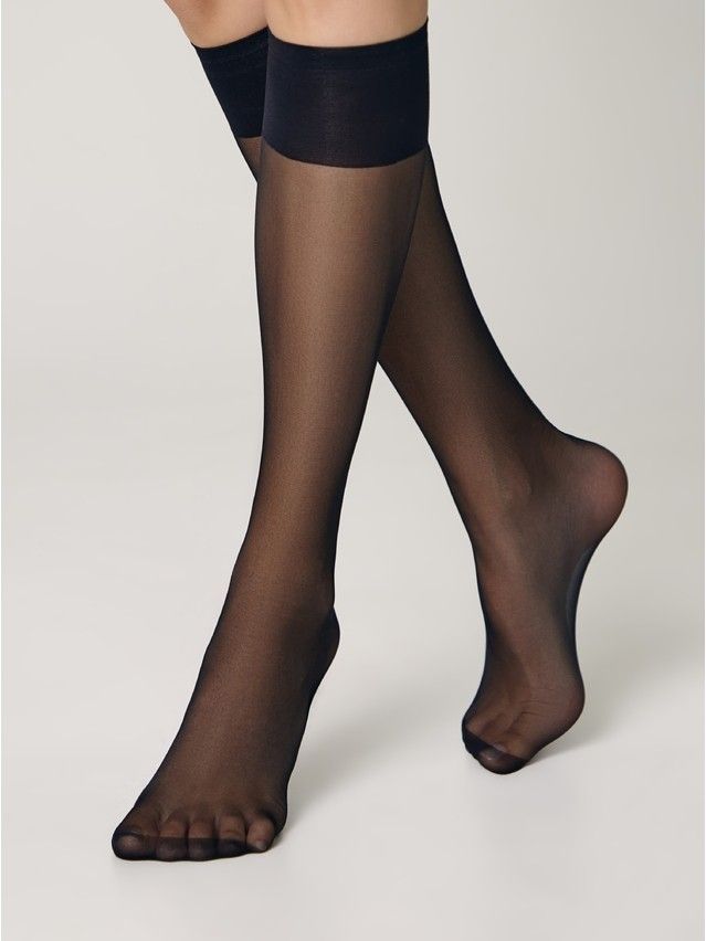 Podkolanówki damskie CONTE ELEGANT SOLO 20 (2 pary) (box),r.23-25, nero - 1