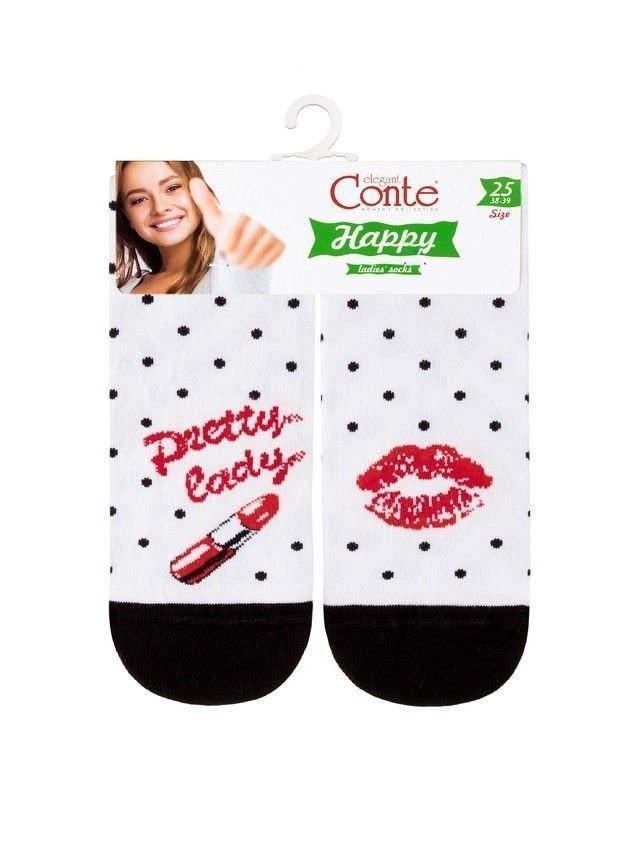 Skarpety damskie bawełniane HAPPY 17С-21СП, r.23, 097 biały - 3