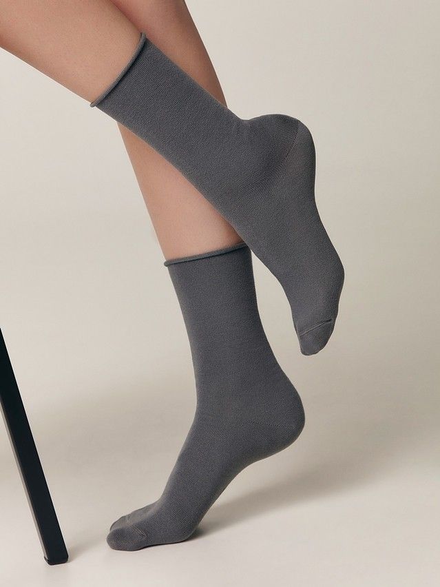 Skarpetki damskie bawełniane COMFORT (bez ściągacza),r. 36-37, 000 ciemnoszary - 1