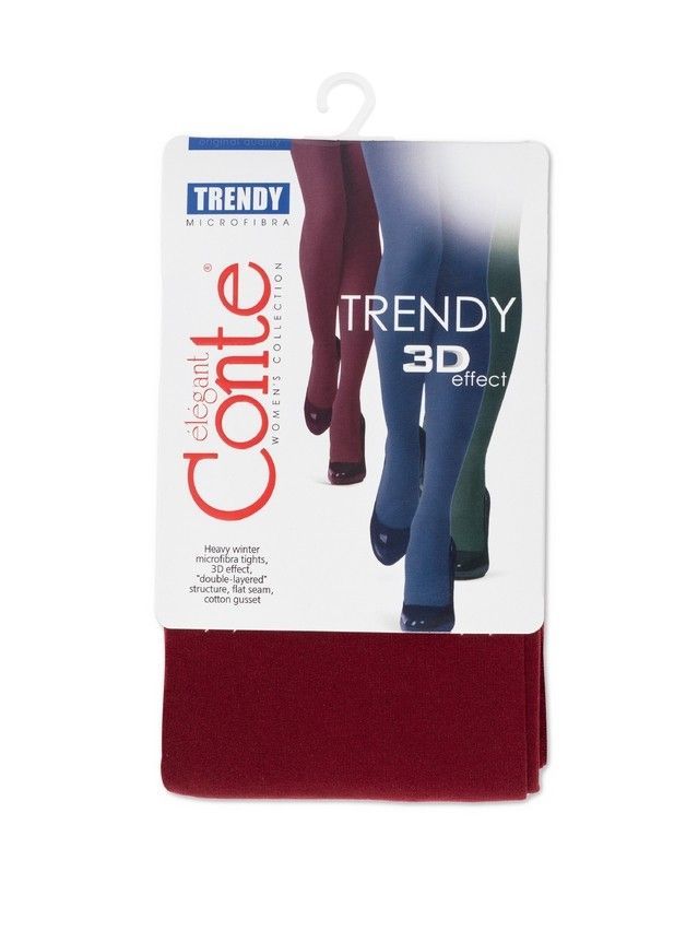 Rajstopy damskie CONTE ELEGANT TRENDY 150, r.2, carmine - 2