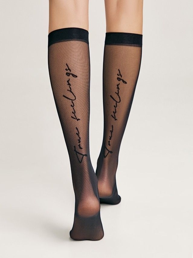 Podkolanówki damskie CONTE ELEGANT TRUE LOVE, r.36-39, nero - 1