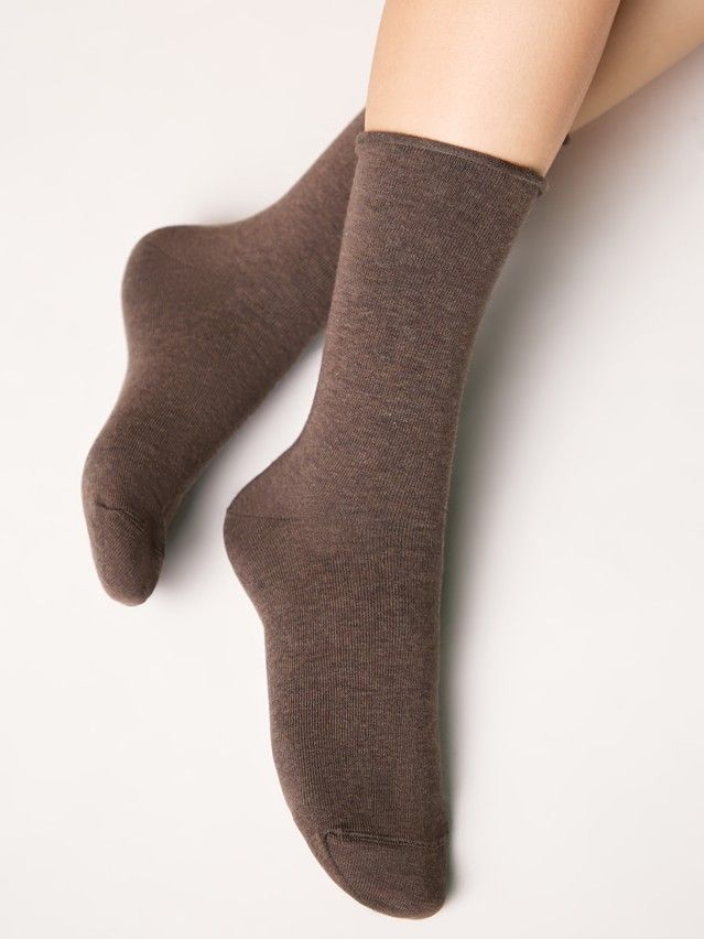 Skarpetki damskie bawełniane COMFORT (bez ściągacza),r. 36-38, 000 brązowy - 1