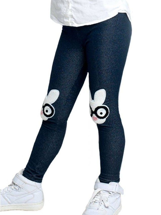 Legginsy dla dziewczynek CONTE ELEGANT BANNY, r.104,110-56, denim - 2