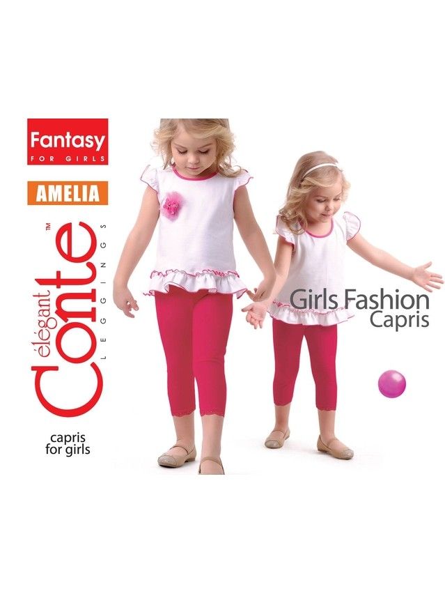Legginsy dla dziewczynek 3/4 AMELIA, r. 110,116-56, blue - 1
