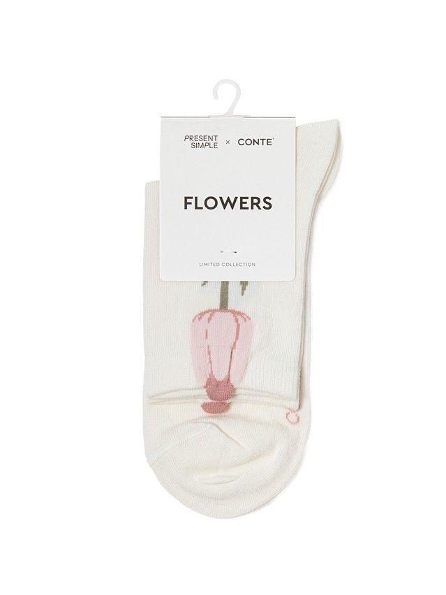 Skarpetki damskie FLOWERS 17С-183/1СP, r.36-39, 723 mleczny - 4