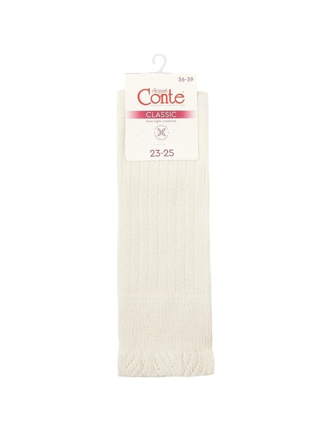 Podkolanówki damskie CONTE ELEGANT CLASSIC, r.36-39, 011 mleczny - 3