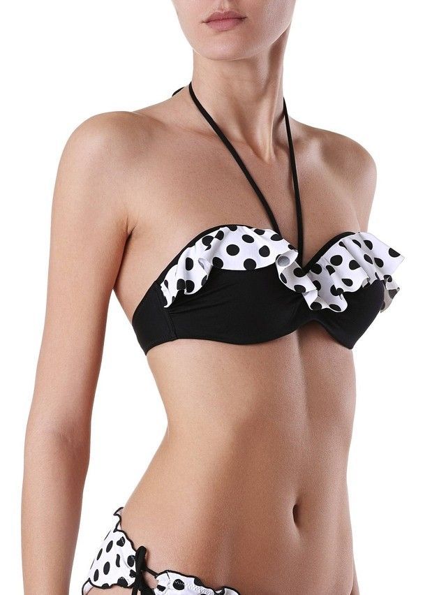 Damski stanik do pływania CONTE ELEGANT TWIGGIE, r.70(B),czarny-biały - 2