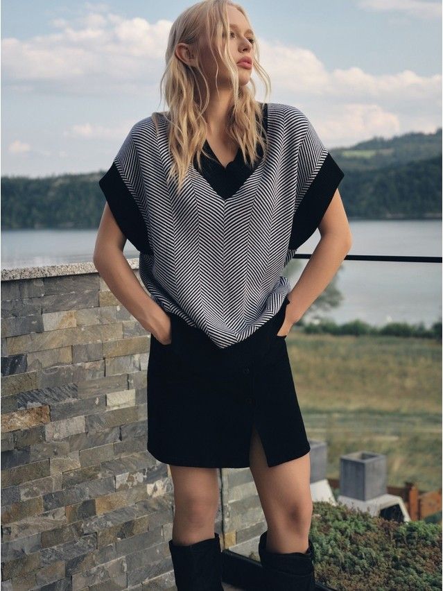 Жилет женский CE LDK2393 23С-93СП, р.170-92, black-white - 2