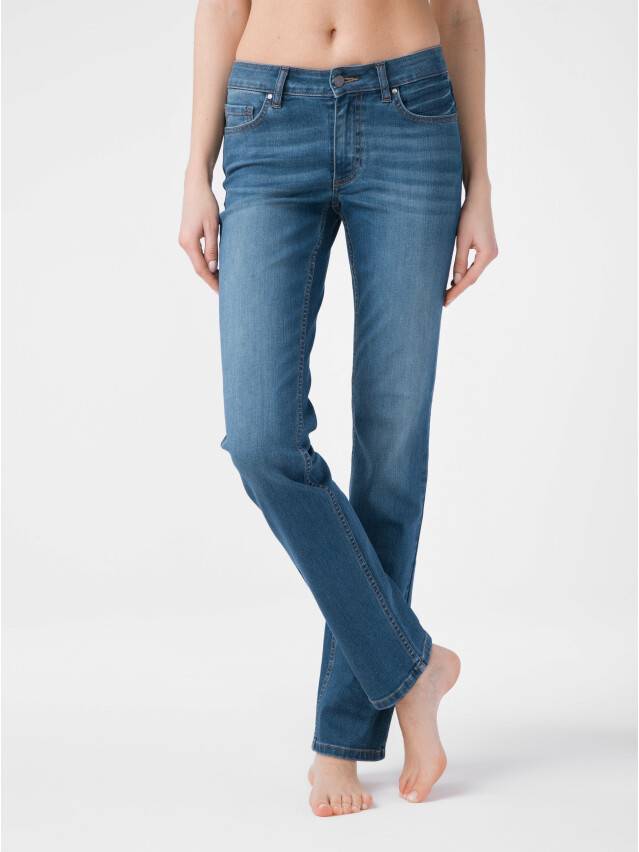 Proste jeansy ze średnim stanem CON-154 Lycra®, r.170-102, mid stone - 1