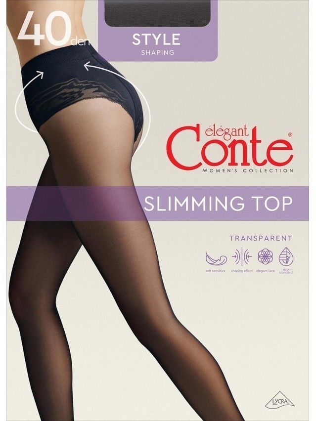 Rajstopy damskie CONTE ELEGANT STYLE 40, r.2, nero - 4