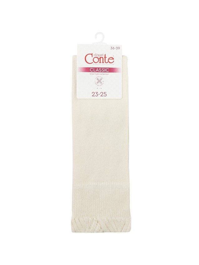 Podkolanówki damskie CONTE ELEGANT CLASSIC, r.36-39, 012 mleczny - 3