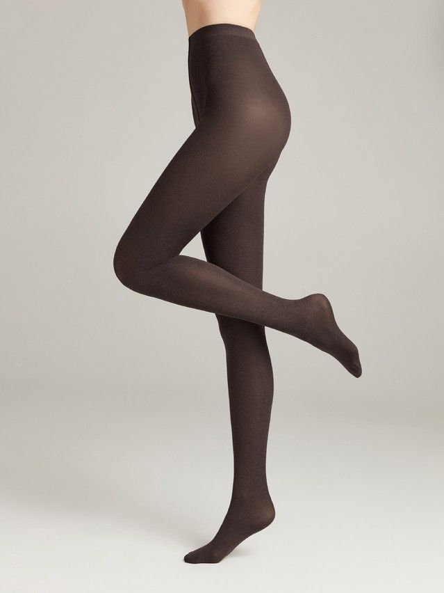 Rajstopy damskie CONTE ELEGANT TRENDY MELANGE, r.2, chocolate - 2