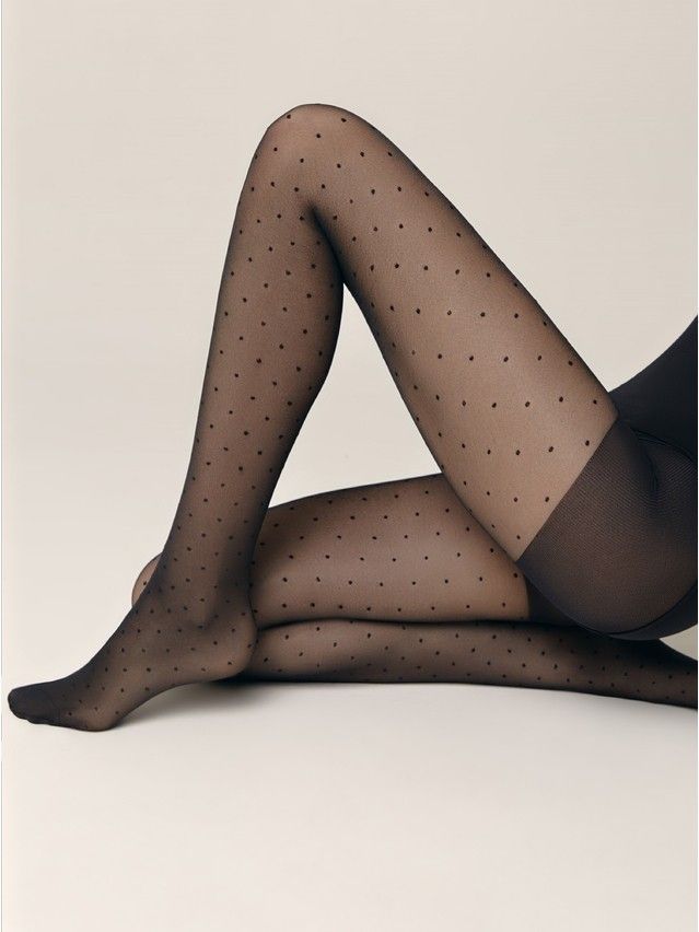 Rajstopy damskie CONTE ELEGANT DOTS SLIM, r.2, nero - 2