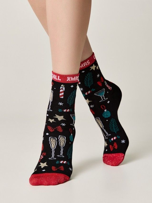Skarpetki damskie CONTE ELEGANT NEW YEAR, r.36-39, 554 czarny - 2