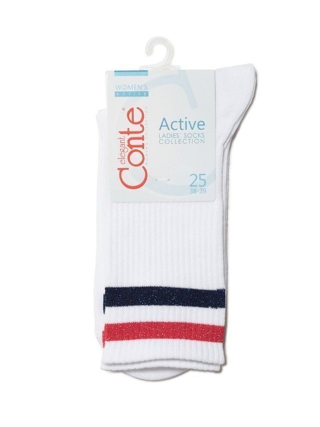 Bawełniane skarpetki damskie ACTIVE, r. 36-37, 157 biało-czerwony - 3