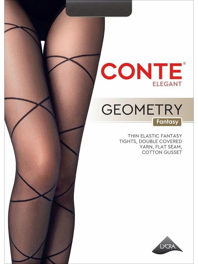 Rajstopy damskie CONTE ELEGANT GEOMETRY, r.2, nero - 6