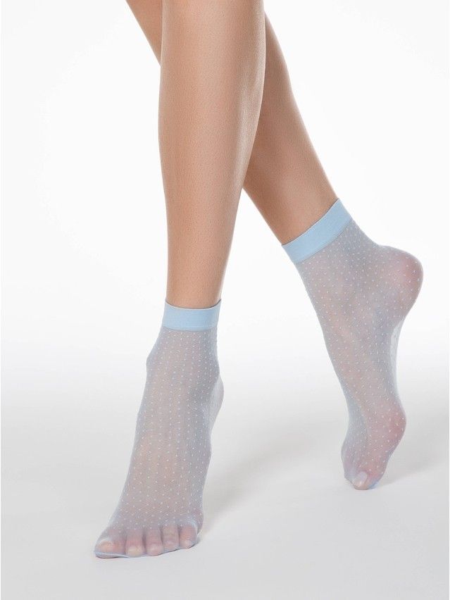 Skarpetki damskie w kropeczki, r.36-39, light blue - 1