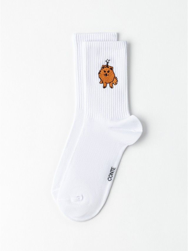 Skarpetki dmaskie z haftem CONTE FANTASY, r.36-39, 1079 biały - 3