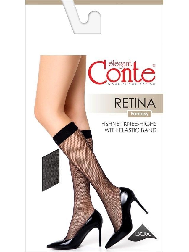 Podkolanówki damskie CONTE ELEGANT RETINA, r.36-39, nero - 5