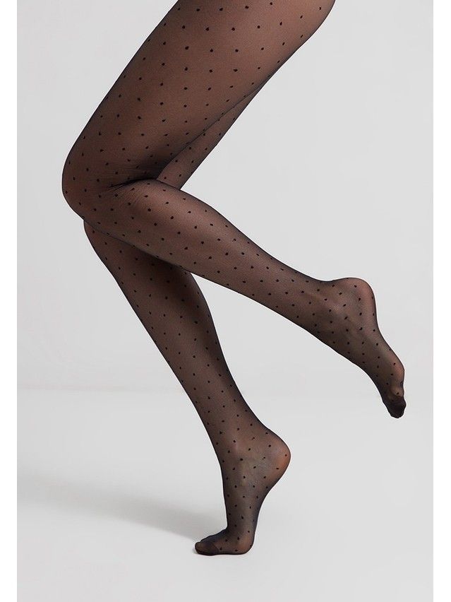 Rajstopy damskie CONTE ELEGANT DOTS, r.2, nero - 2