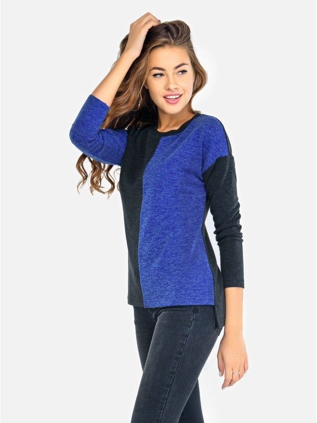 Sweter damski CELG LD 672, r.170,176-100, niebieski-czarny - 2