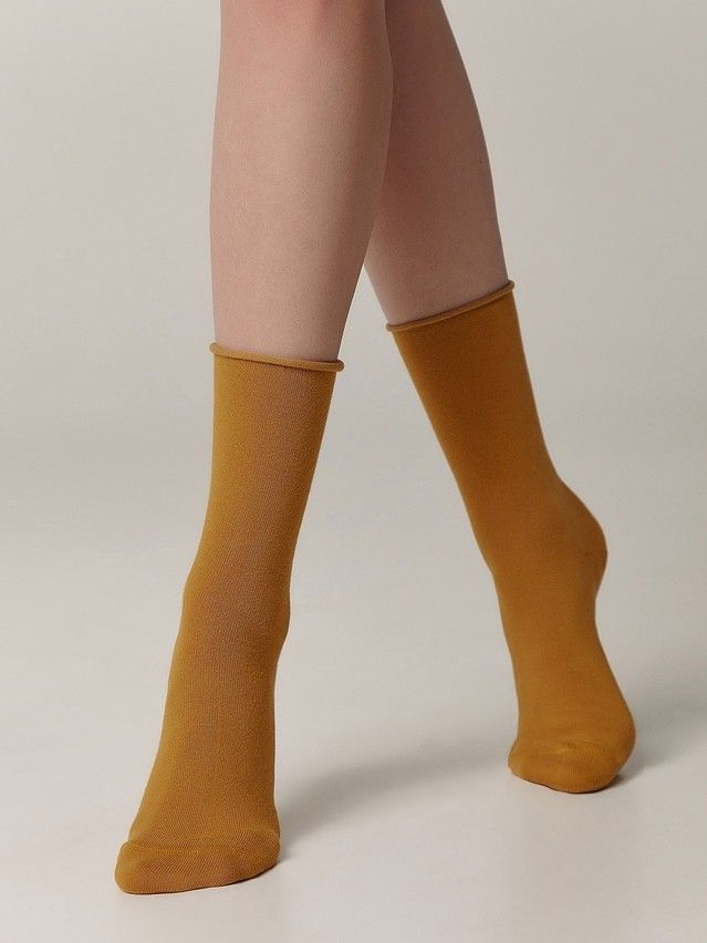 Skarpetki damskie bawełniane COMFORT (bez ściągacza),r. 36-37, 000 musztardowy - 2