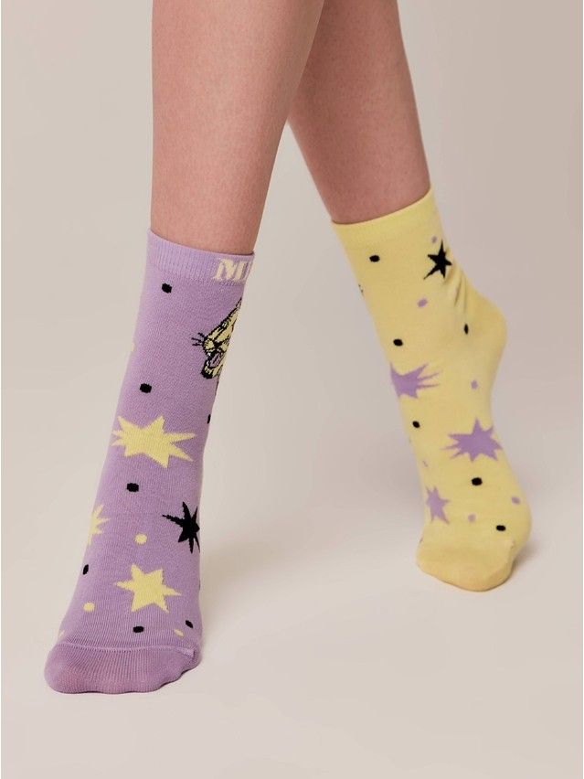 Skarpetki damskie CONTE ELEGANT HAPPY, r.36-39, 386 żółto-liliowy - 2