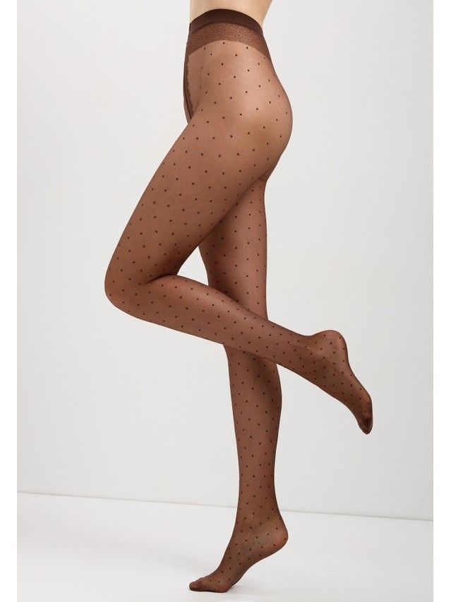 Rajstopy damskie. FANTASY DOTS, r.2, chocolate - 7