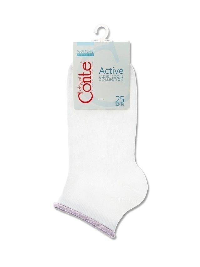 Skarpety damskie CONTE ELEGANT ACTIVE, r. 36-37, 035 biały-seledynowy - 3