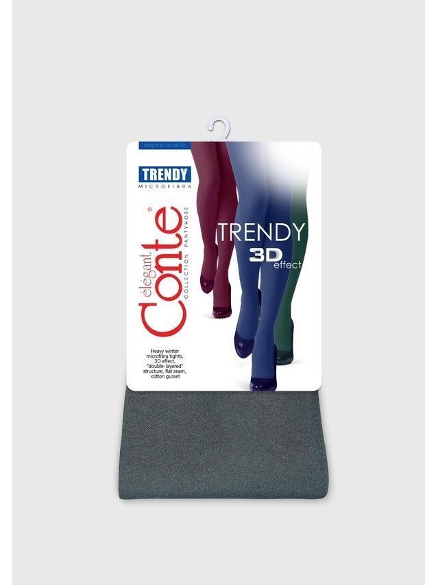 Rajstopy damskie CONTE ELEGANT TRENDY MELANGE, r.2, verde - 5