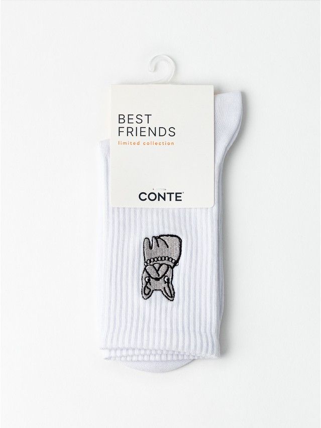 Skarpetki dmaskie z haftem CONTE FANTASY, r.36-39, 1090 biały - 4