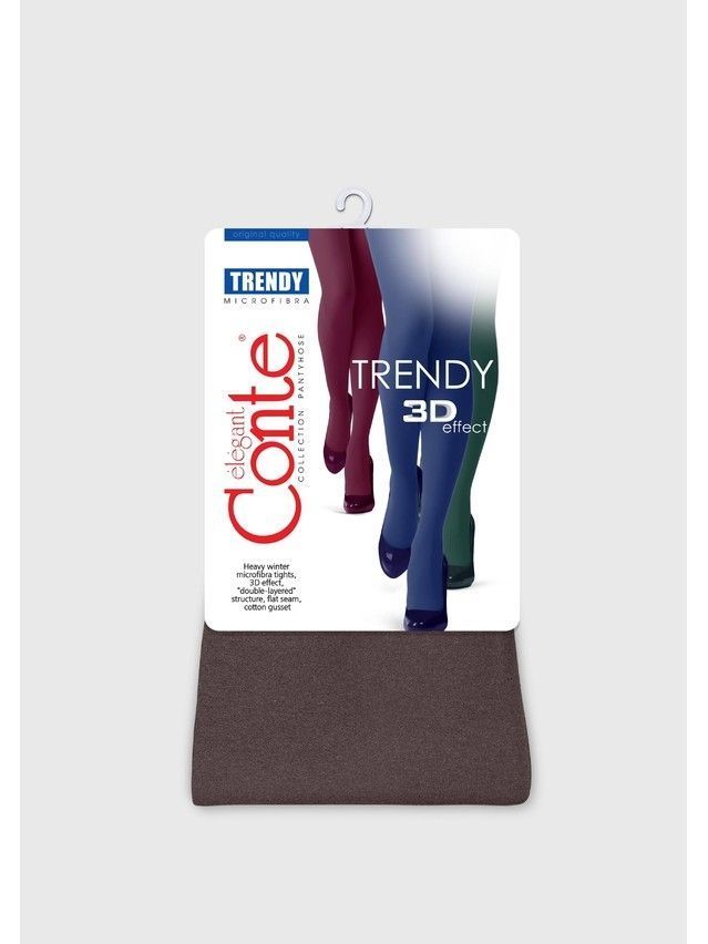 Rajstopy damskie CONTE ELEGANT TRENDY MELANGE, r.2, chocolate - 6
