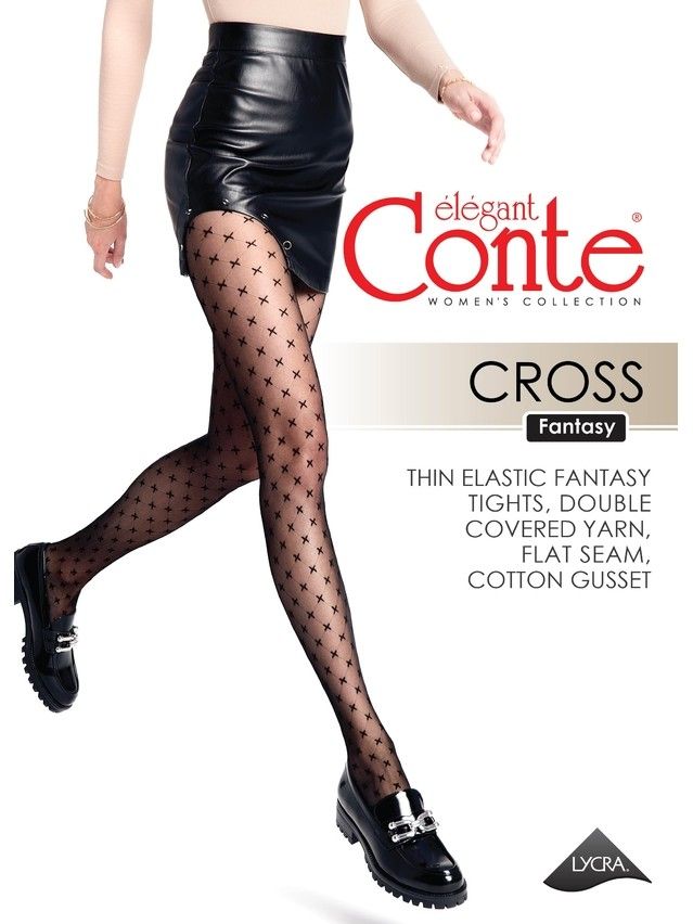 Rajstopy damskie CONTE ELEGANT CROSS, r.3, nero - 4