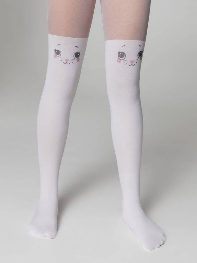 Rajstopy dziecięce CCONTE ELEGANT CAT, r.104-110, bianco - 2