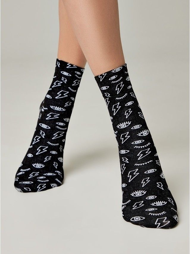 Skarpetki damskie CONTE ELEGANT FANTASY, r.36-39, nero-bianco - 2